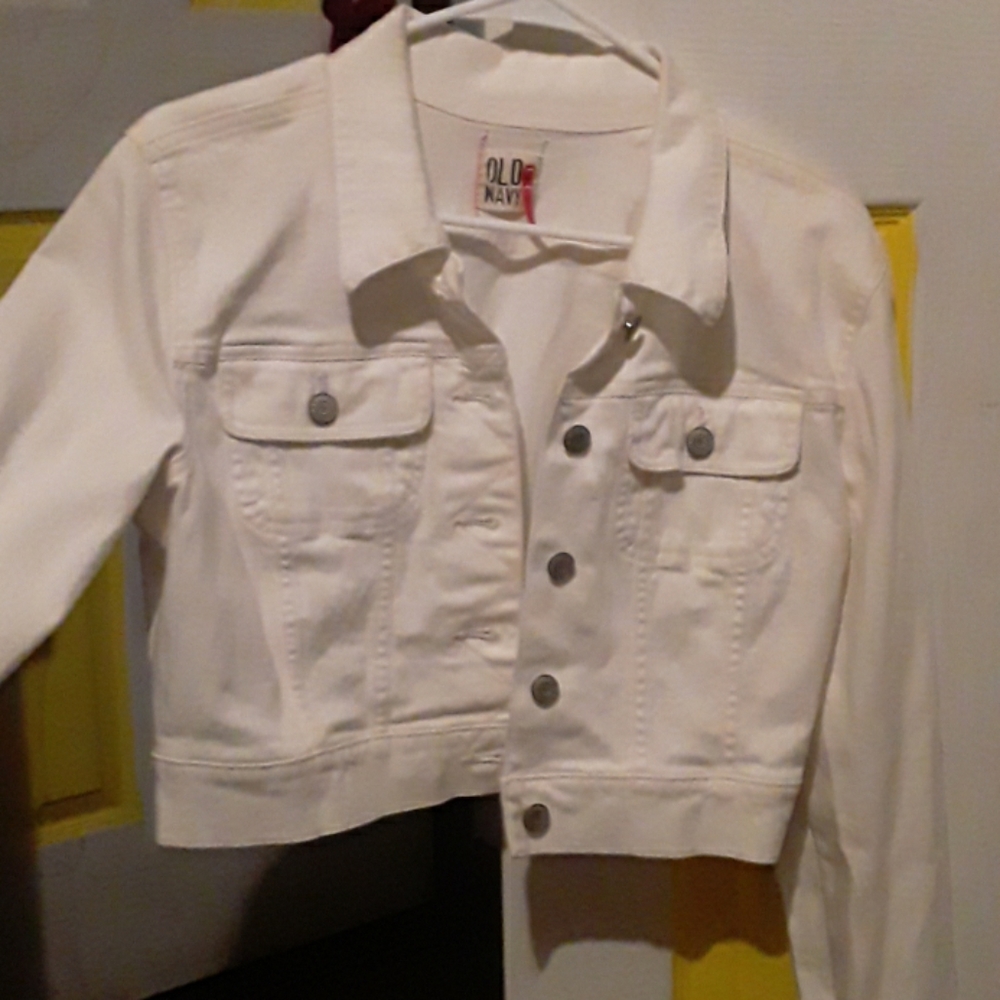 Cropped white Jean jacket